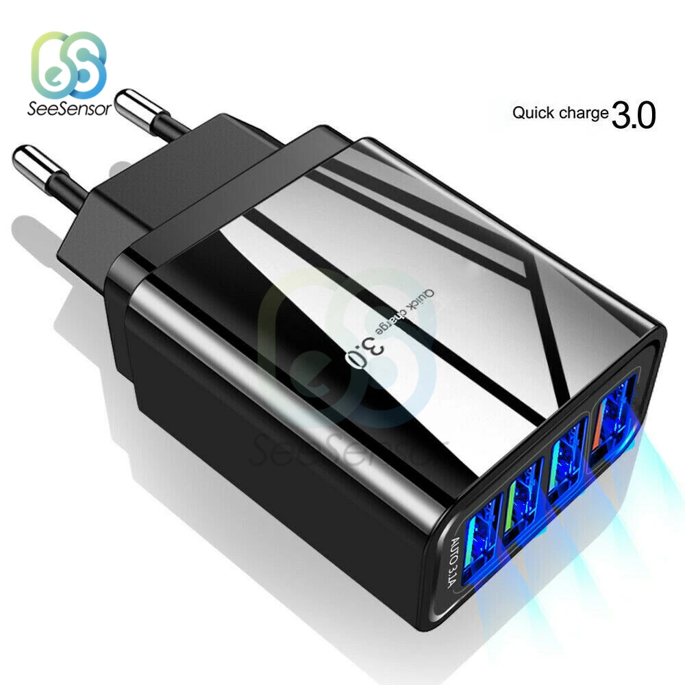 Быстрая зарядка 3,0 QC 3,0 быстрое зарядное устройство 4 порта USB портативное зарядное устройство для мобильного телефона iPhone samsung Xiaomi huawei