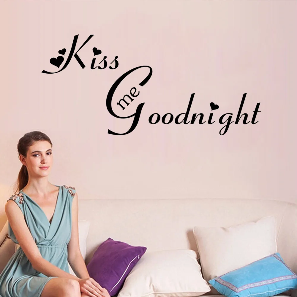 Наклейка на стену с надписью Kiss Me Goodnight|Наклейки стену| |