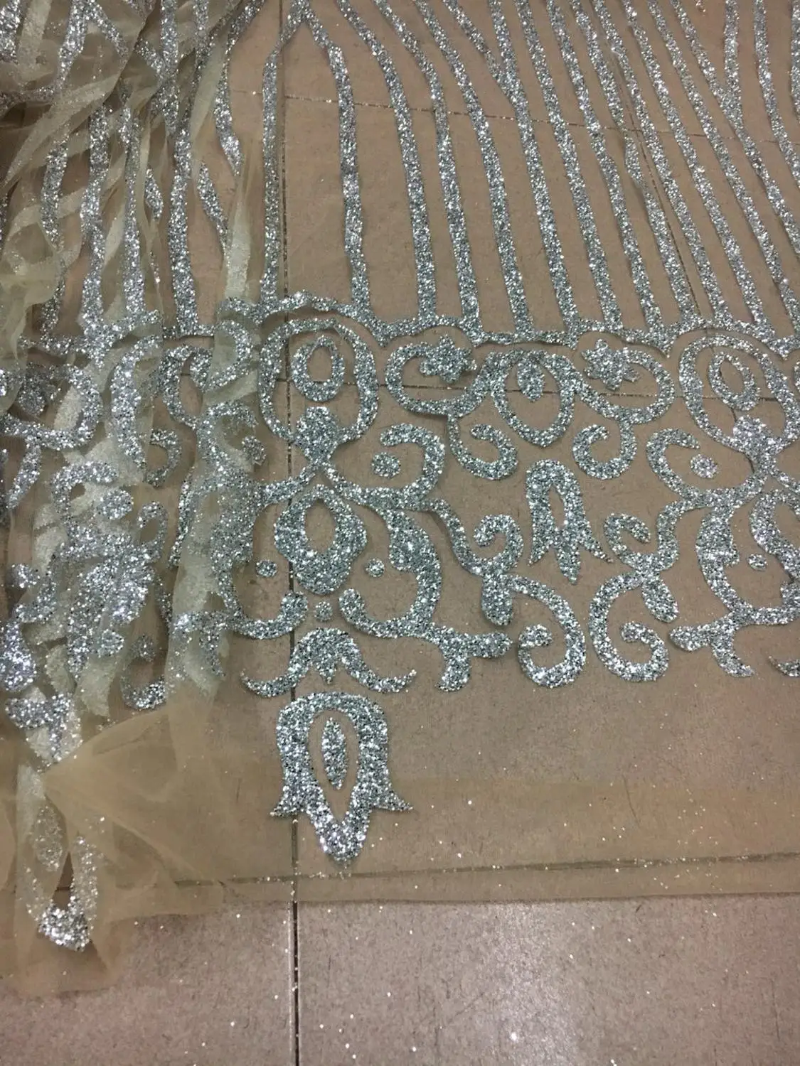 Свадебная африканская кружевная ткань с блестящими блестками французское