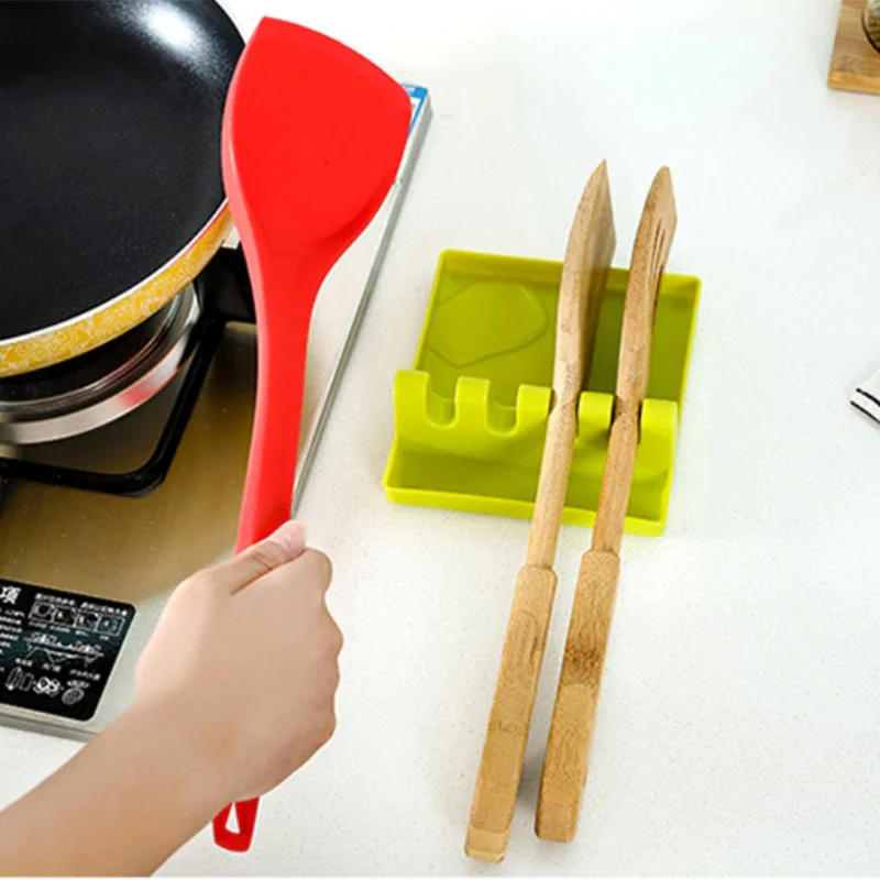 Кухонная Термостойкая Силиконовая ложка для отдыха кухонная утварь держатель