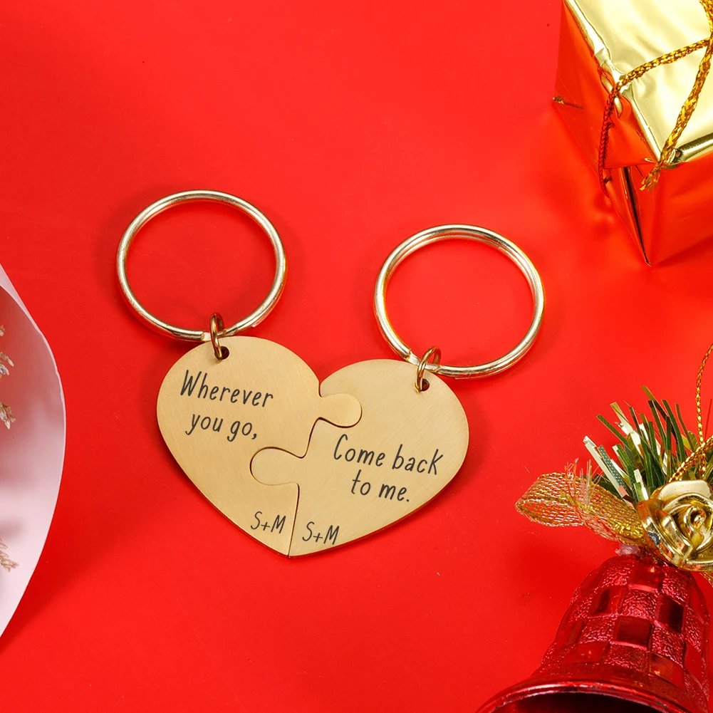 Персонализированный подарок в форме сердца на ключах для лучшего друга, парня или девушки