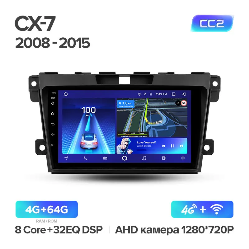 TEYES CC2 Штатная магнитола для Мазда Mazda CX7 CX-7 CX 7 ER 2009 2010 2011 2012 2013 Android 8.1, до 8-ЯДЕР, до 4+ 64ГБ 32EQ+ DSP 2DIN автомагнитола 2 DIN DVD GPS мультимедиа автомобиля головное устройство - Цвет: CX-7 CC2 64G