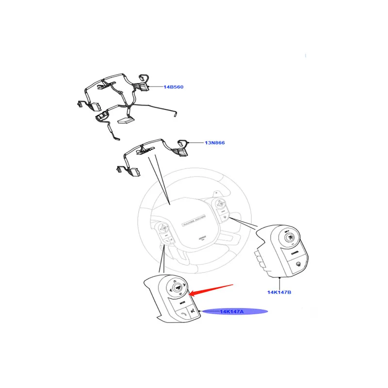 Переключатель радио и аудио на руль для Range Rover Velar Sport LR092578