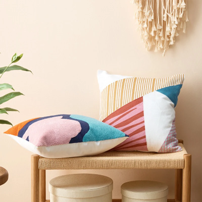 Наволочка 45x45 см с хлопковой нитью и вышивкой украшение для дома декоративная