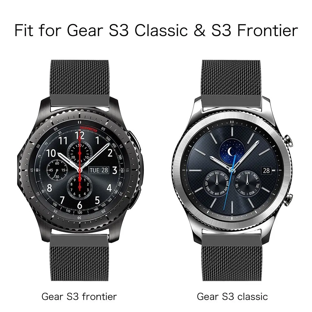 Samsung Gear S3 Frontier/Classic 22mm/S2 20mm Band Strap Galaxy Watch 46mm 42mm Stainless Steel Loop Milanese Belt Accessories