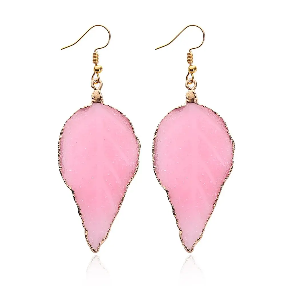 pink HOCOLE, богемные серьги с кисточками и блестками, многослойные цветные длинные висячие серьги для женщин, свадебные массивные ювелирные изделия, серьги - Окраска металла: pink