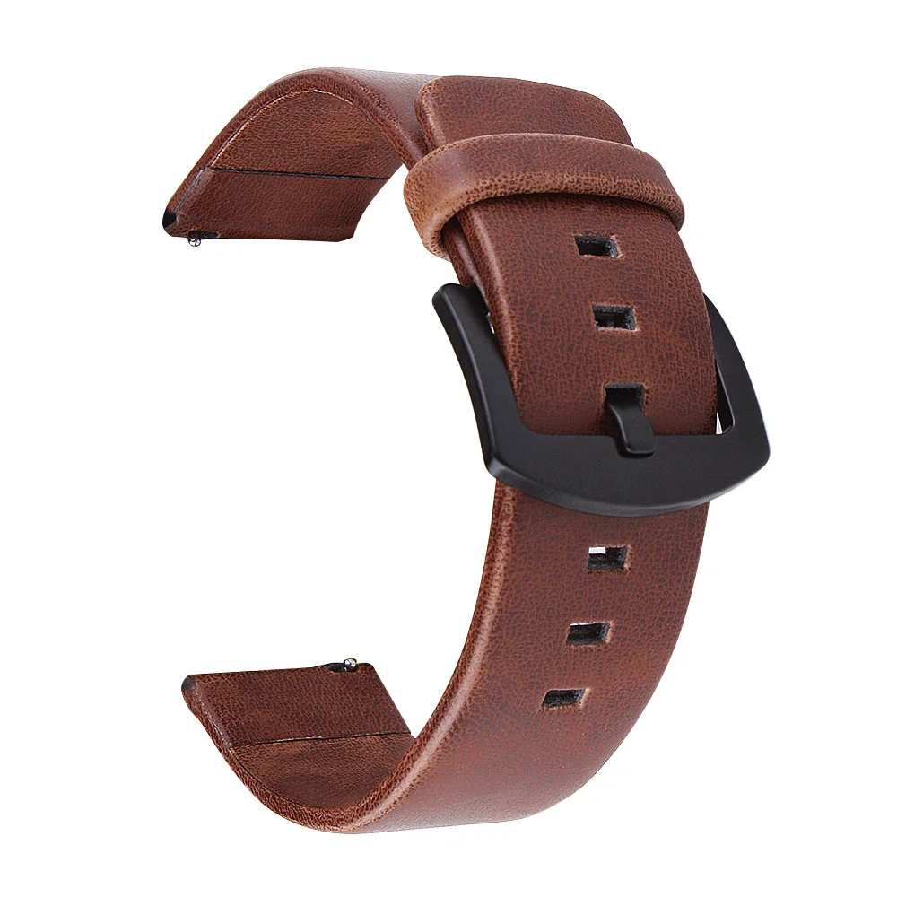 18 мм/20 мм/22 мм/24 мм кожаный ремешок для Samsung Galaxy Watch 3 41/45 42/46 активный 2 Huami Hauwei Quick Release