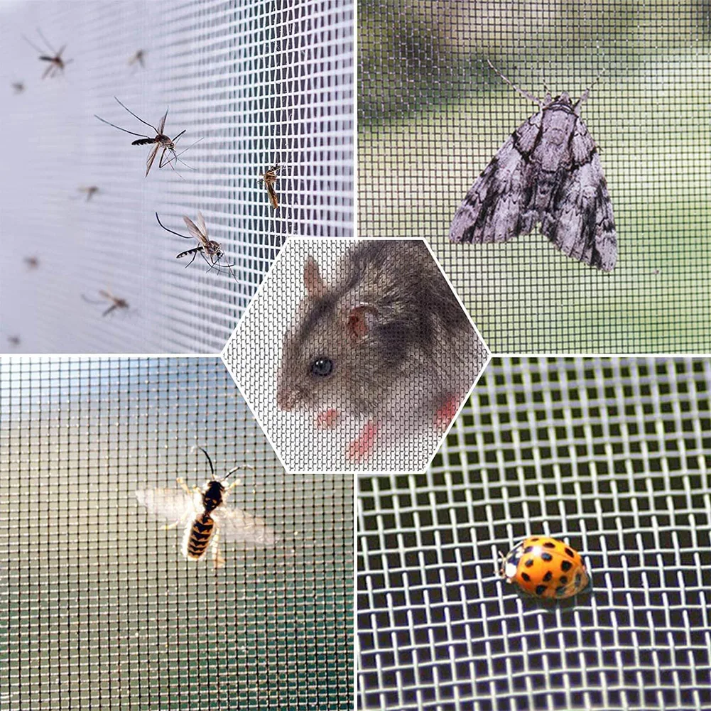 

5PCS Stainless Steel Woven Mesh Fly Screen Rodent Filter Net Insect Control Anti-mouse Metal Pest Proofing Sheet 20 Mesh 1mm