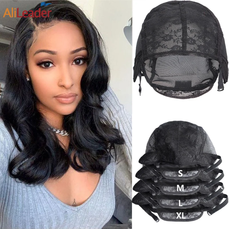 

Hot Selling Adjustable Wig Caps S M L XL Lace Cap For Making Wigs Double Layer Rose Lace Wigs Cap Cheap Wig Making Accessories