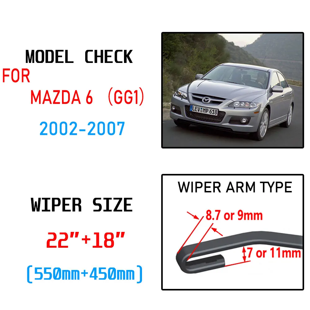 Щетки стеклоочистителя для Mazda 6 Mazda6 2002 2003 2004 2005 2006 2007 GG1 аксессуары U-образный