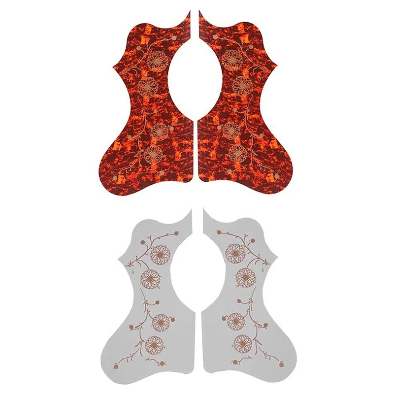 4 шт. Левая Правая Цветочная печать ручной гитары DIY Запчасти для акустической