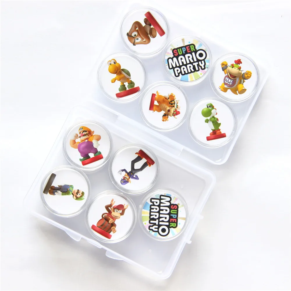 

16pcs New Super Mario Party NFC Game Card Collection Ntag215 Circular Coin Tags Cards NS Switch WiiU Exquisite Box Package