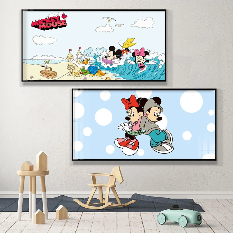 

Disney Mickey Minnie Mouse Canvas Paintings Cute Cartoon Posters and Prints Wall Art Pictures for Living Anime Room Home Decor
