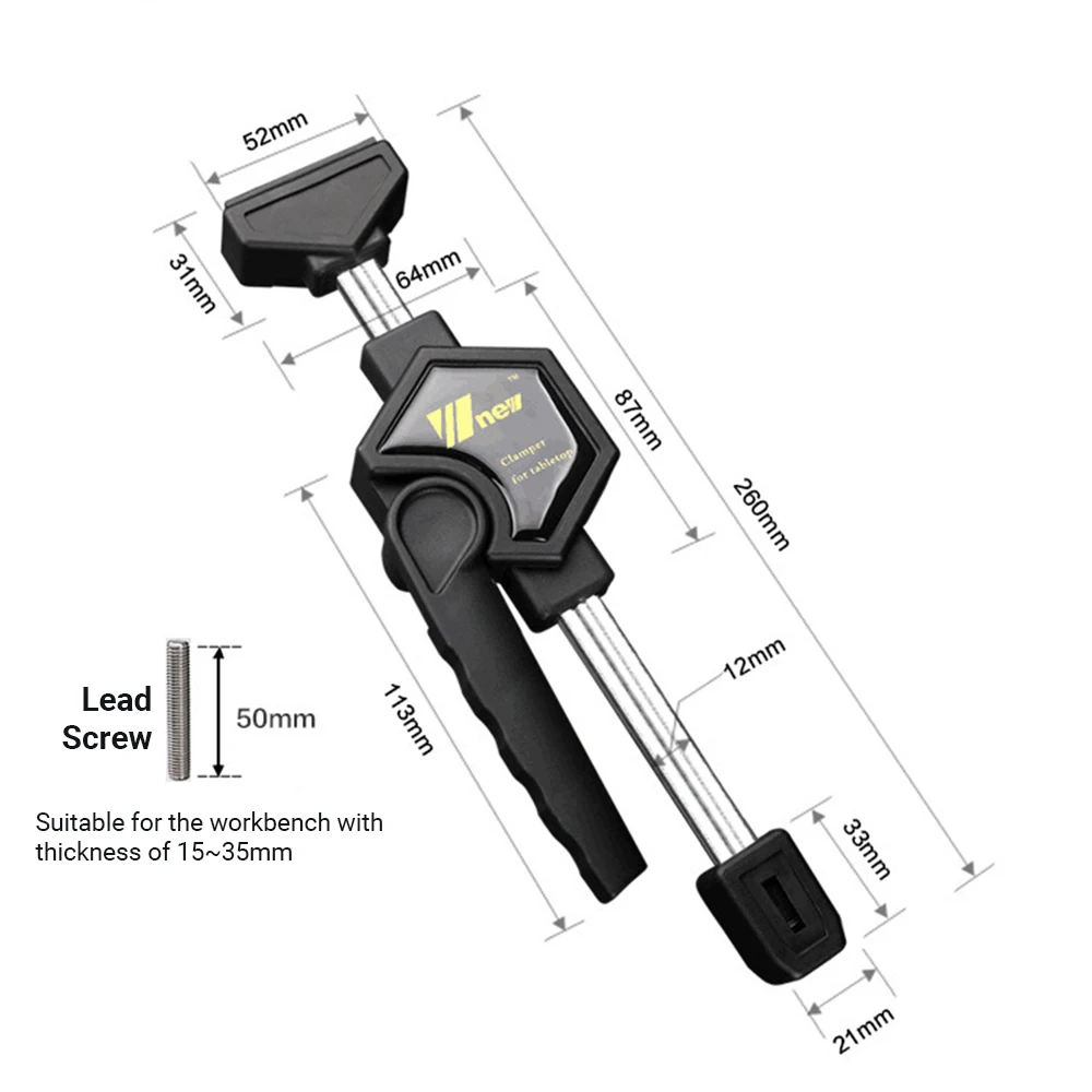 

KKmoon Workbench Quick-clamping Element Quick Ratchet Release Woodworking Clamp Clip Kit