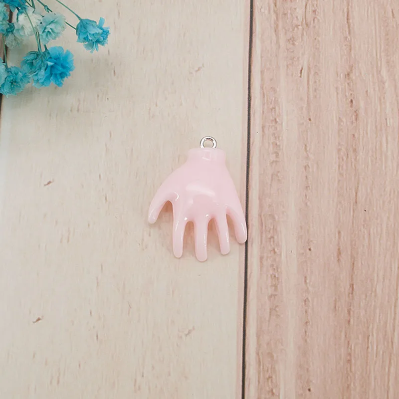 

10pcs 25*23mm Angel Palm Halloween Creepy Jewelry Punk Hand Charms Resin Cabochons DIY Accessory for Necklace Pendant