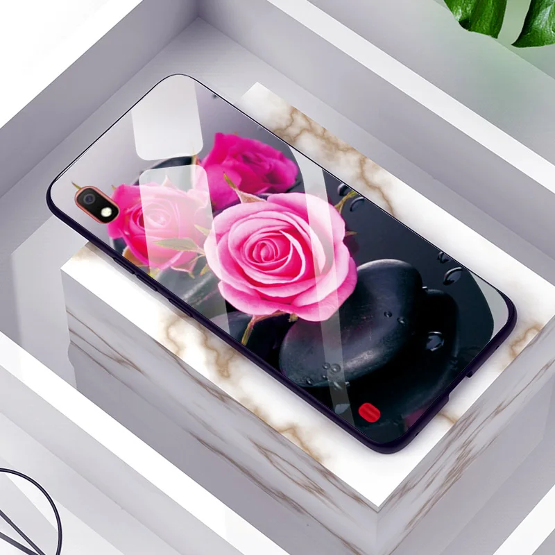 Чехол для телефона из закаленного стекла samsung A10 A30 A305F задняя крышка с ярким