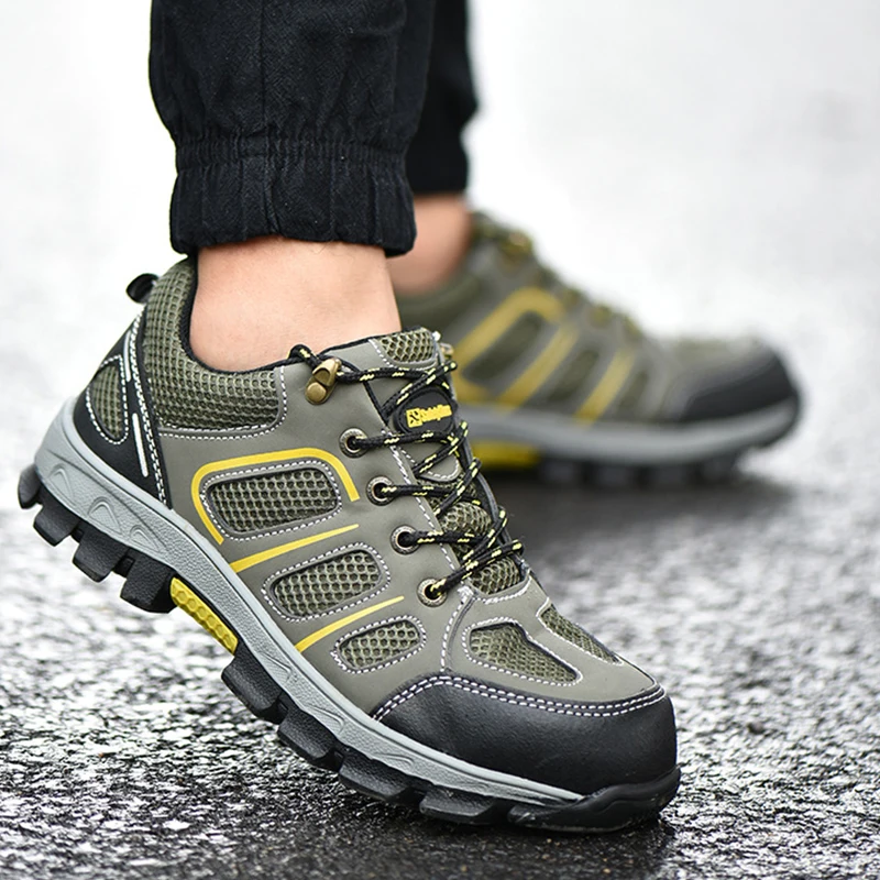 

Safety Work Boots For Men Safety Shoes Anti-smashing Steel Toe Work Boots Male Construction Work Sneakers Protective Footwear