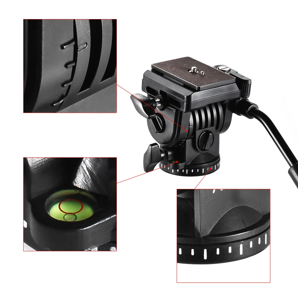 Andoer 360 панорамная гидравлическая головка для Canon Nikon sony DSLR видеокамеры штатив монопод слайдер съемки