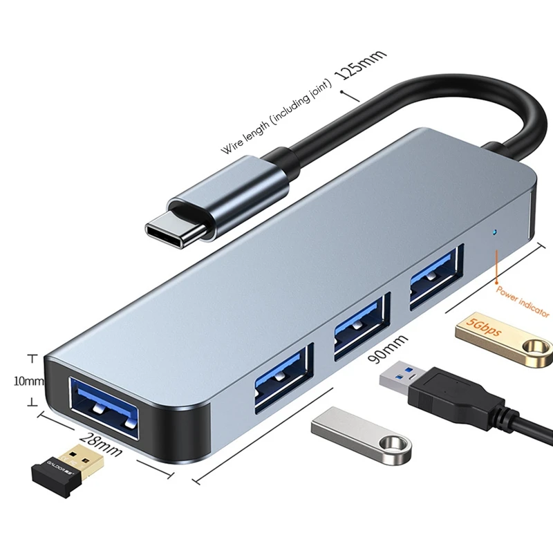 

Type-C Docking Station USB3.1 Hub High-Speed Transmission Notebook Extension Splitter