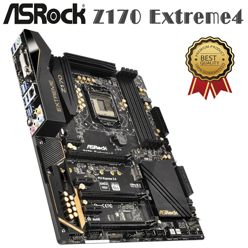Verkauf Motherboard Verwendet ASRock Z170 Extreme 4 LGA 1151 64GB OC Ddr4 I7/i5/i3 PCI-E 3,0 X16 M.2 Für Desktop Intel Z170 ATX Mainboard