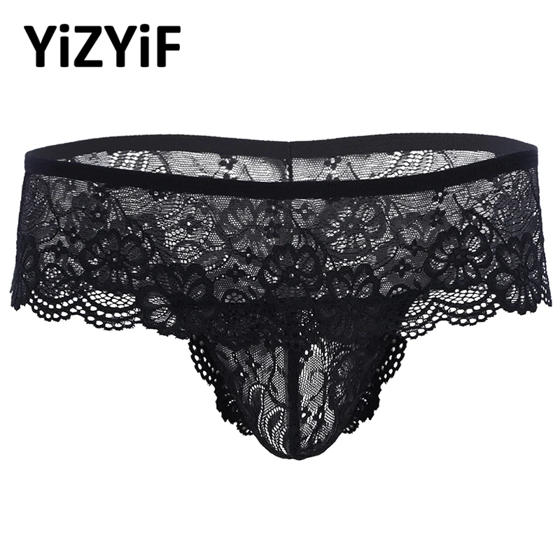 Мужское нижнее белье бикини стринги кружевное с открытыми ягодицами пикантное