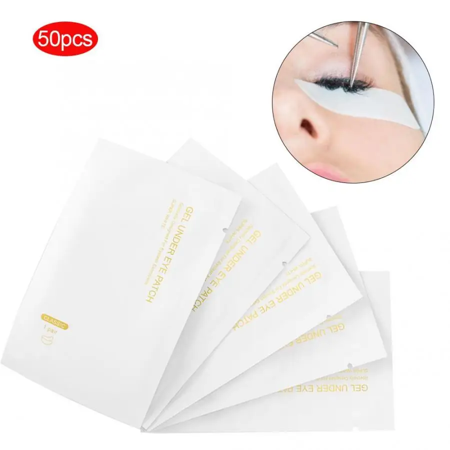 50 шт. накладки для глаз гидрогелевые наращивания прививки ресниц маска