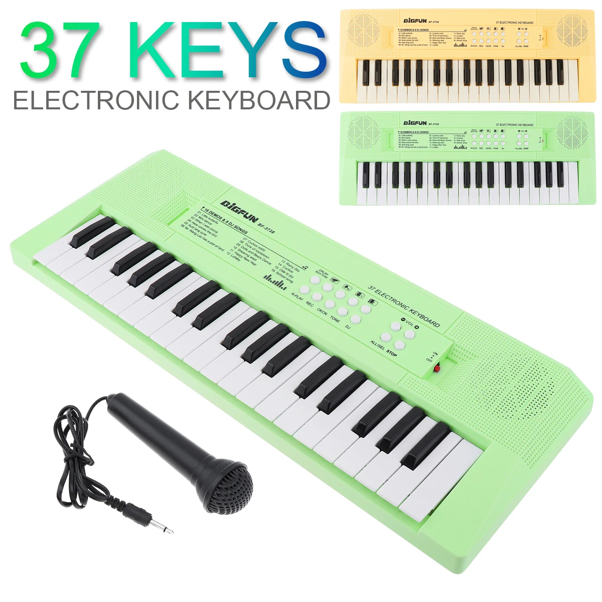 

37 клавиши, электронная клавиатура пианино цифровой музыки клавишной панелью с микрофоном подарки для детей музыкальное просвещение