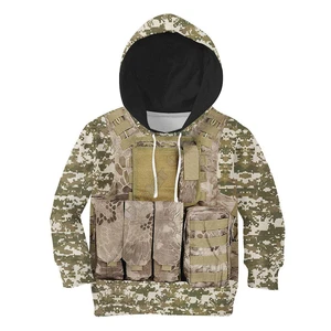Army Costume Hoodies T-shirt 3D Printed Kids Sweatshirt Jacket T Shirts Boy Girl Funny Cosplay Costumes 02