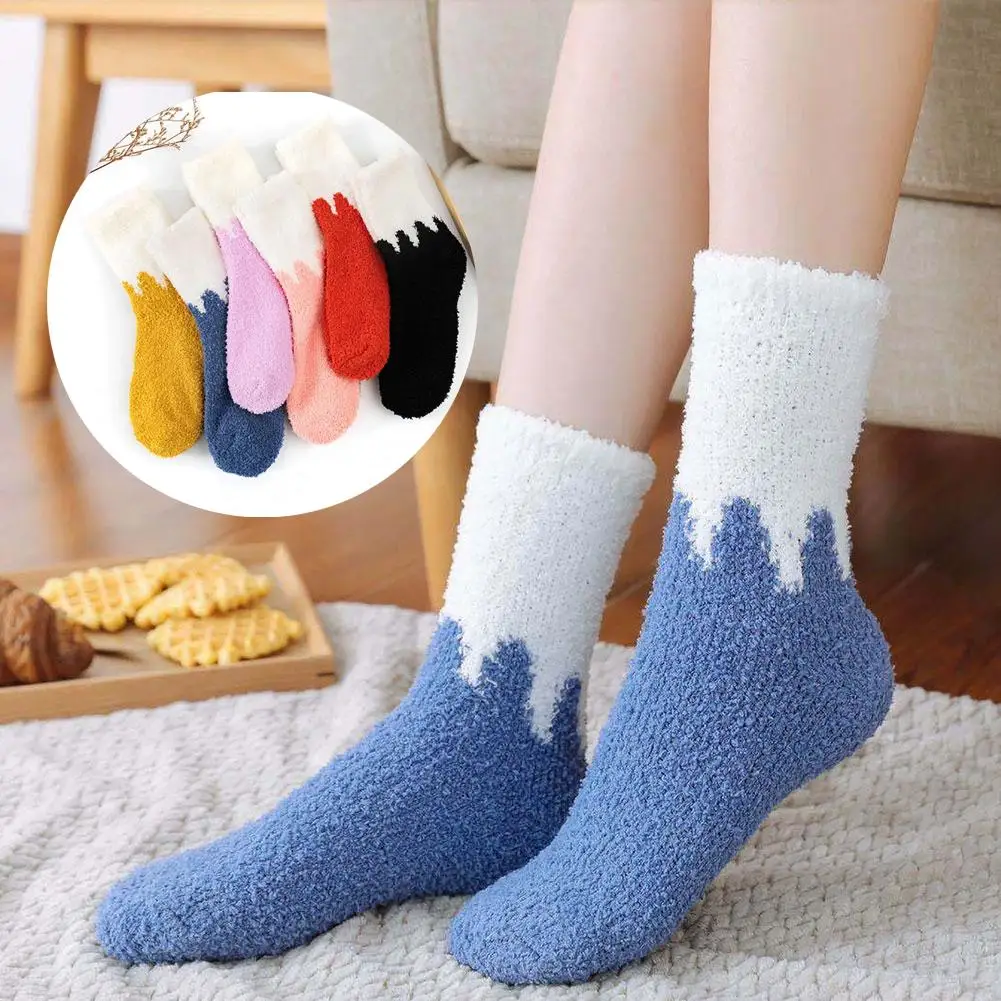 

Thick Socks Winter Women's Fluffy Japanese Socks Fleece Socks Embroidery Squirrel Middle Tube Warm Towel Floor Socks