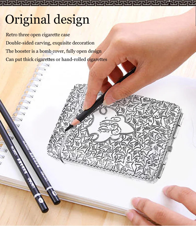 

Новый Ретро Чехол для сигареты с тремя отверстиями, кровавый Гангстер в Бирмингемском стиле, одинаковый металлический чехол для мужчин с тр...