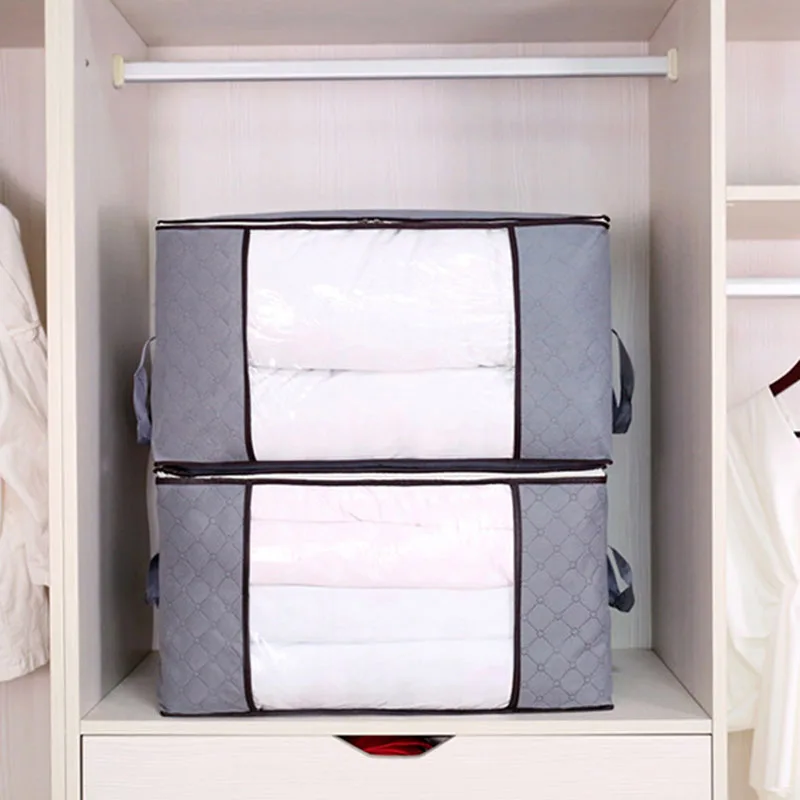 Нетканая сумка для хранения вместительная сортировки одежды одеял передвижной