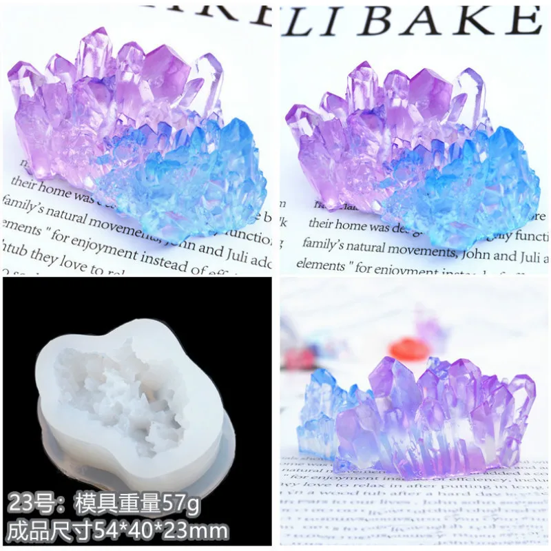 Форма из агата с кристаллами полость для Кластера Кварцевая Жеода силиконовая