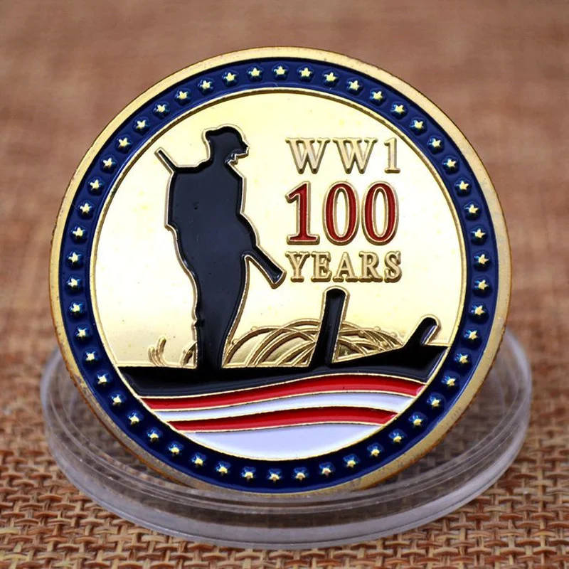 

Commemorative Coin for the 100th Anniversary of the Armistice of the First World War Gold-plated Paint Badge Crafts Collectibles