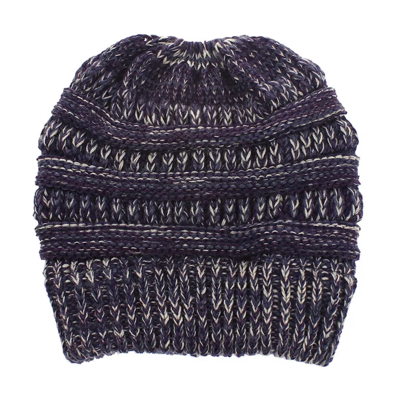 Женская зимняя шапка Skullies Beanies, вязаная шапка с ушками, теплая, конский хвост, толстая шерсть, грязные модные аксессуары, Outdoor-XMC-W6