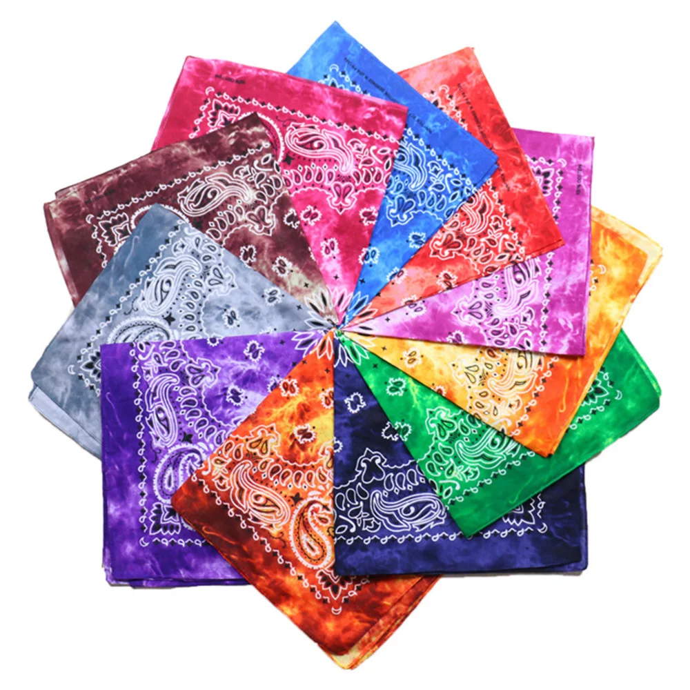 2020 Fashion Hip Hop 100% Cotton Bandana Square Scarf 55cm*55cm Tie-dye Paisley Headband Printed For Women/Men/Boys/Girls |