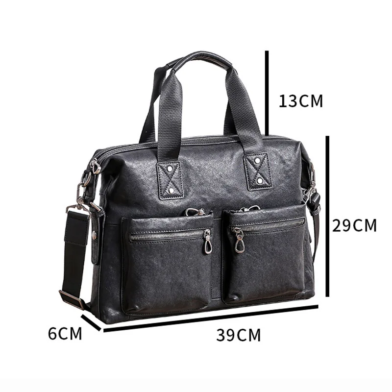 

AETOO Leather men's handbags, business casual briefcases, large-capacity head-layer cowhide one-shoulder cross-over bags