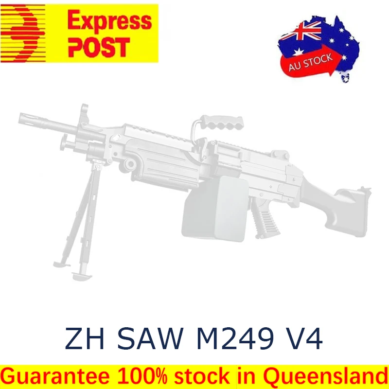 Пила M249 V4 нейлоновый Улучшенный гель бластерные гели MAG FED взрослый размер 100% AUS