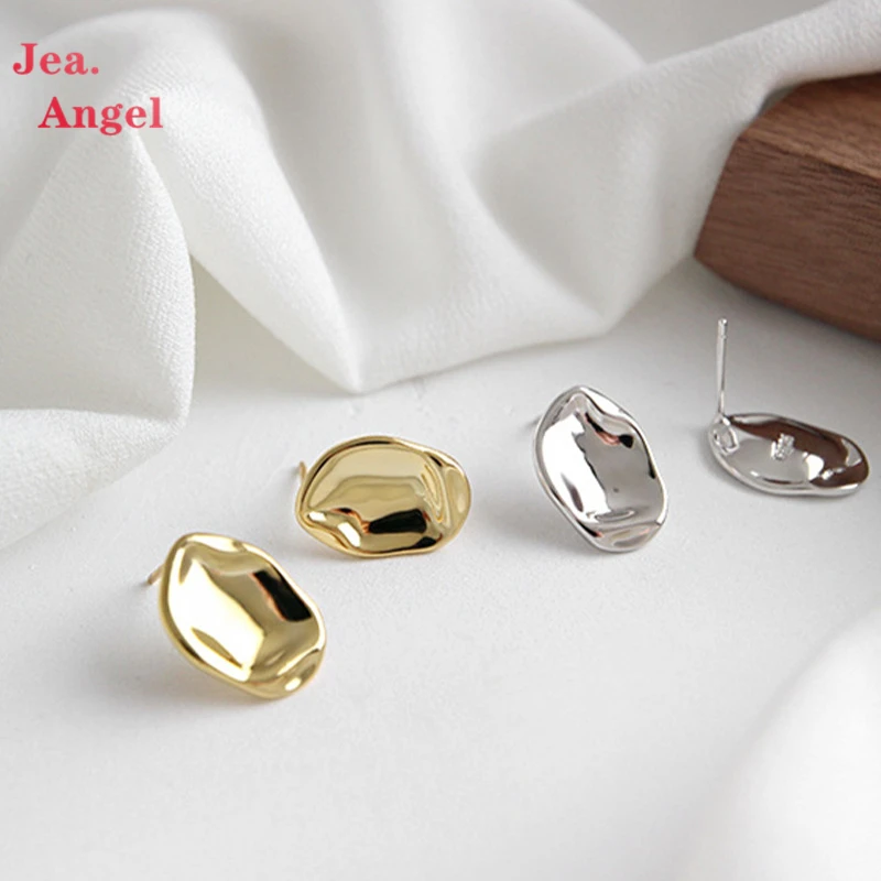 

Jea.Angel 925 Silver Earrings Fashion Personality Irregular Concave Convex Stud Earrings For Women Daily Jewelry Ear Ornaments