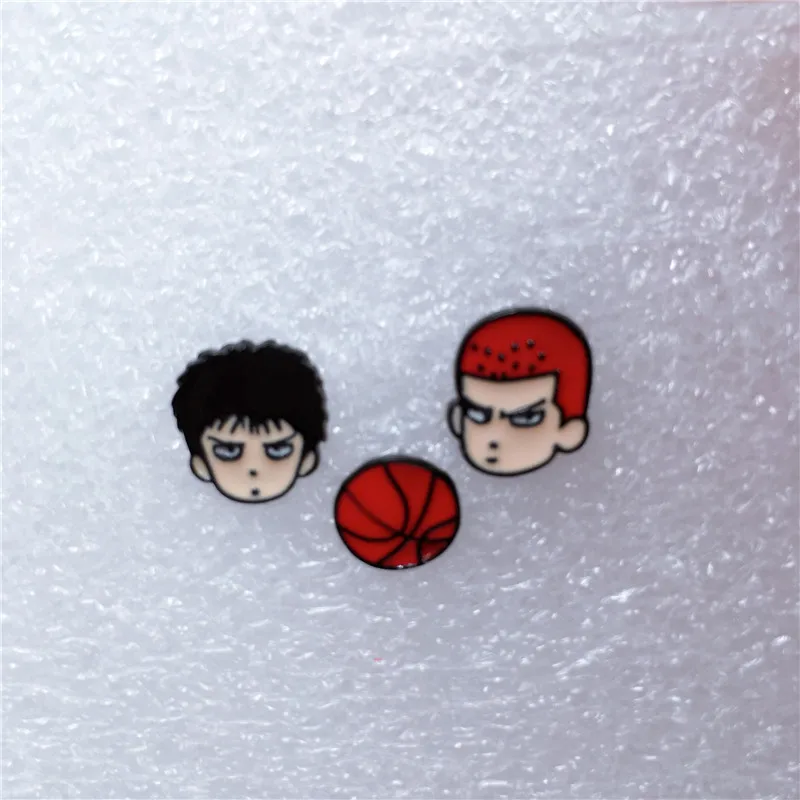 Серьги-гвоздики из аниме EUPNHY, 3 шт., Slam Dunk, серьги-гвоздики для женщин, для девочек, гипоаллергенные серьги, ювелирные изделия