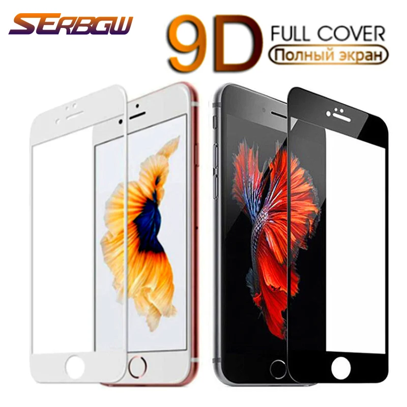 9D полное безопасное защитное стекло для iPhone 7 8 6 6S 5 5S SE 2016 2020 протектор экрана из