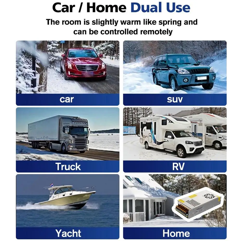 $66.36 Auxiliary Heater 8000W Diesel Air Heater 12V Car Heater For Trucks Motor-Homes LCD Button Remote Heating For Moto