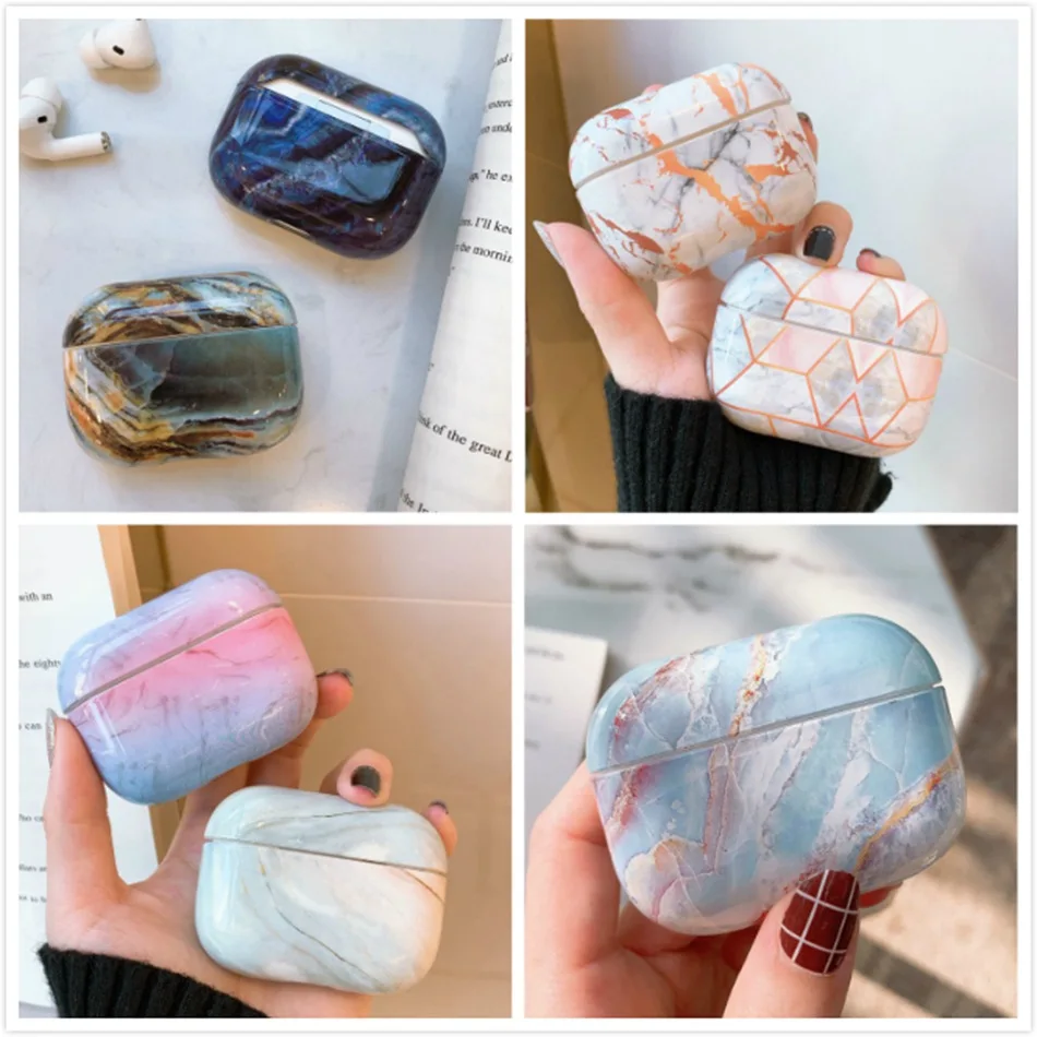 Чехол для наушников Airpods Pro чехол с мраморным рисунком силиконовый Apple Air Pods 3 Earpods