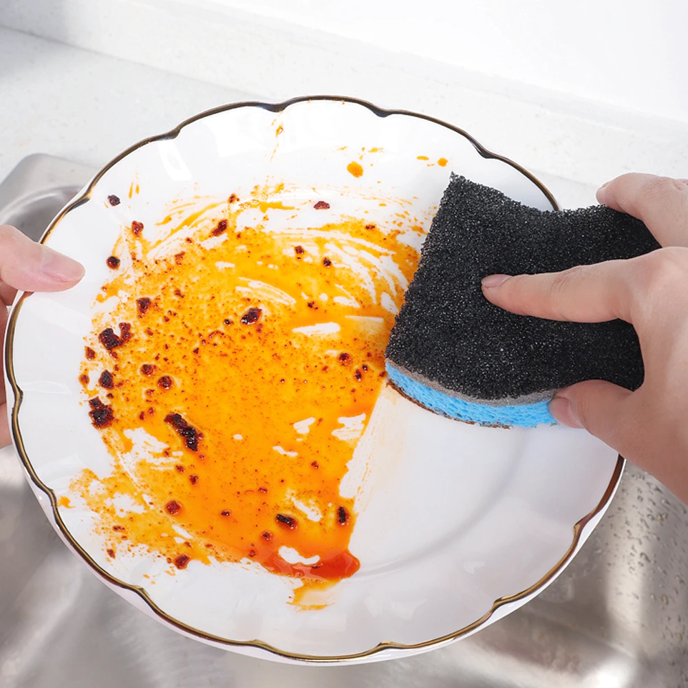 Сверхпрочная скраб-губка Cleanhome многоразовая устойчивая к царапинам антисмазка