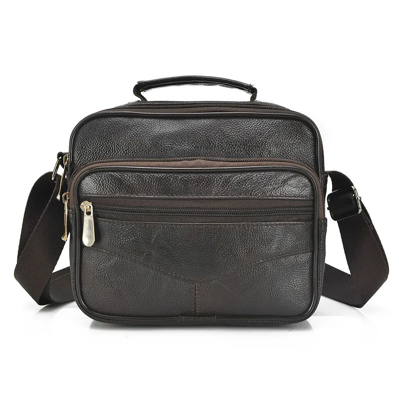 

Soft Genuine Leather Men Shoulder Messenger Bag High Quality Fashion Vintage Handbag Small Male Crossbody Bags Travel Solid Flap