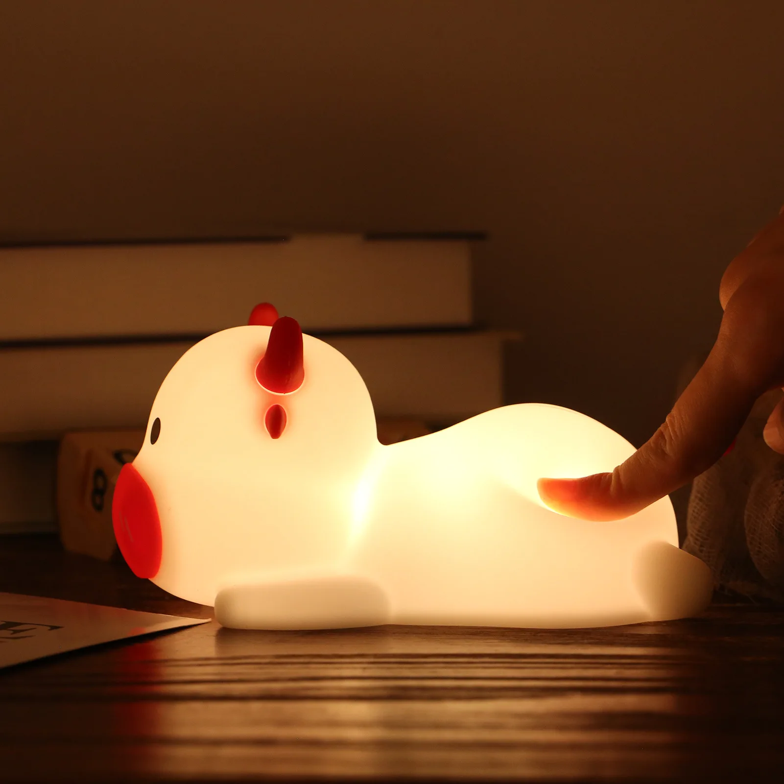 

Tap Night Light for Kids and Baby LED Cow Shape Nightlight for Nursery Wireless Besides Lamps 7 Colors Rechargeable L23