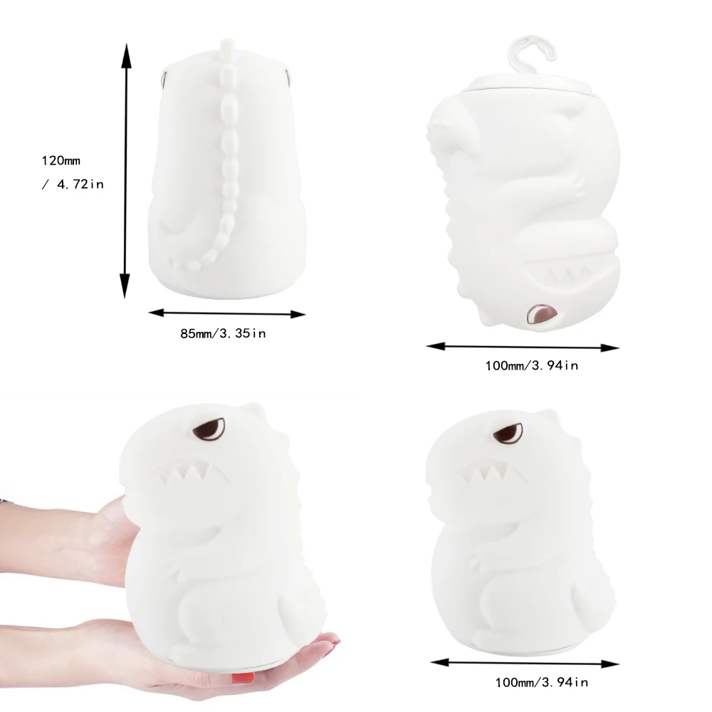 

16 Color Small Cute Dinosaur Led Night Silicone Touch Colorful Feeding Light Light for Birthday Gift Home Decoration