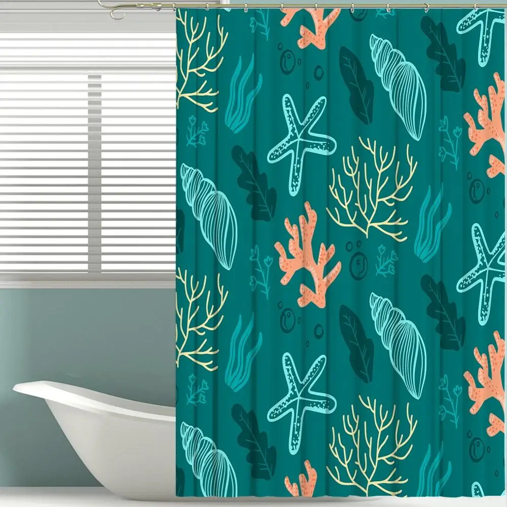 Водонепроницаемая занавеска для душа из полиэстера с 3D принтом и 12