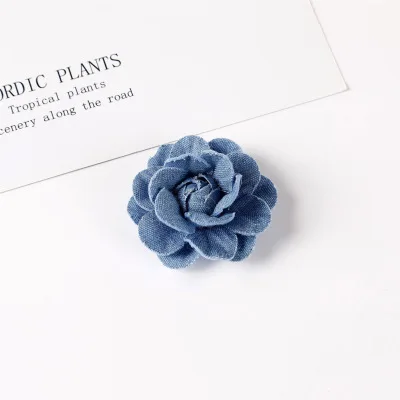 B 30 шт., аксессуары для волос ручной работы, francy rose flower-джинсовый тканевый цветок для волос-кружевные джинсы, цветы, украшение для одежды, цветок - Цвет: B