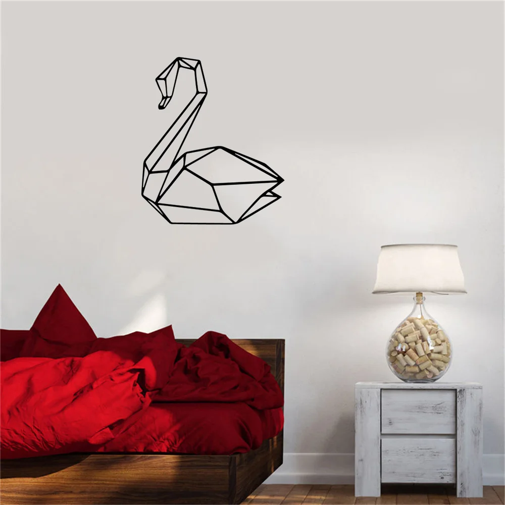 

Geometry Swan Wall Sticker For Living Room Bedroom Decor Art Decals Mural Vinyl Wall Stickers Animals Home Decoration ov683