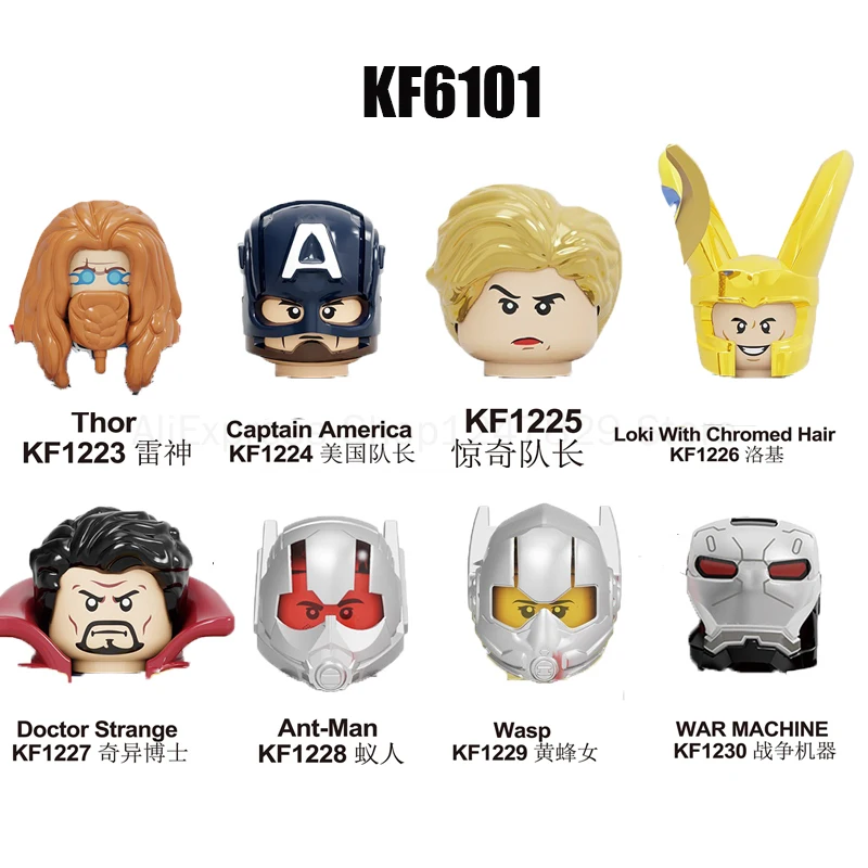 

2021 Heroes Movie Series KF6101 KF6103 KF6104 Bricks Figures Heads Building Blocks Educational Toys For Kids